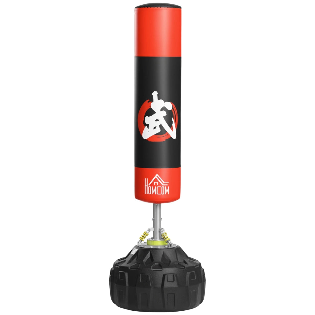 Sacco Boxe con Supporto Autoportante ¨C zephmum ¨C Nero e Rosso 60x60x180 cm