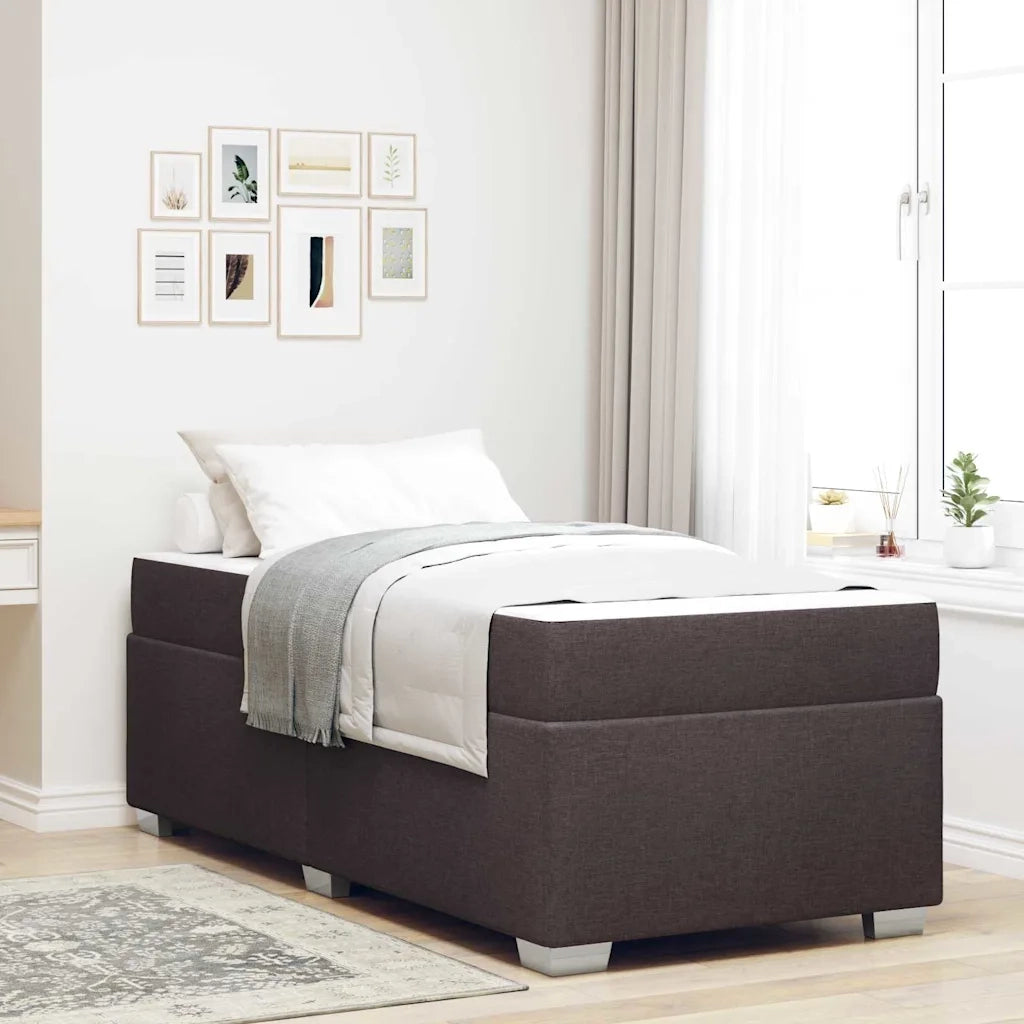 Struttura del letto Marrone Scuro 100 x 200 cm Tessuto 3399169