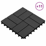 Piastrella per Decking 11 pz Nero 30 x 30 cm WPC CFW8824566