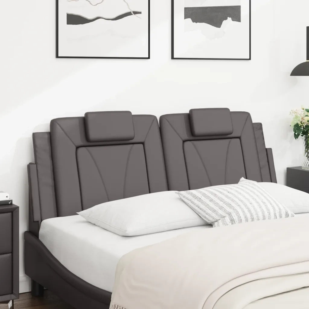 Cuscino Testiera Viana Grigio 140 cm in Similpelle 374793