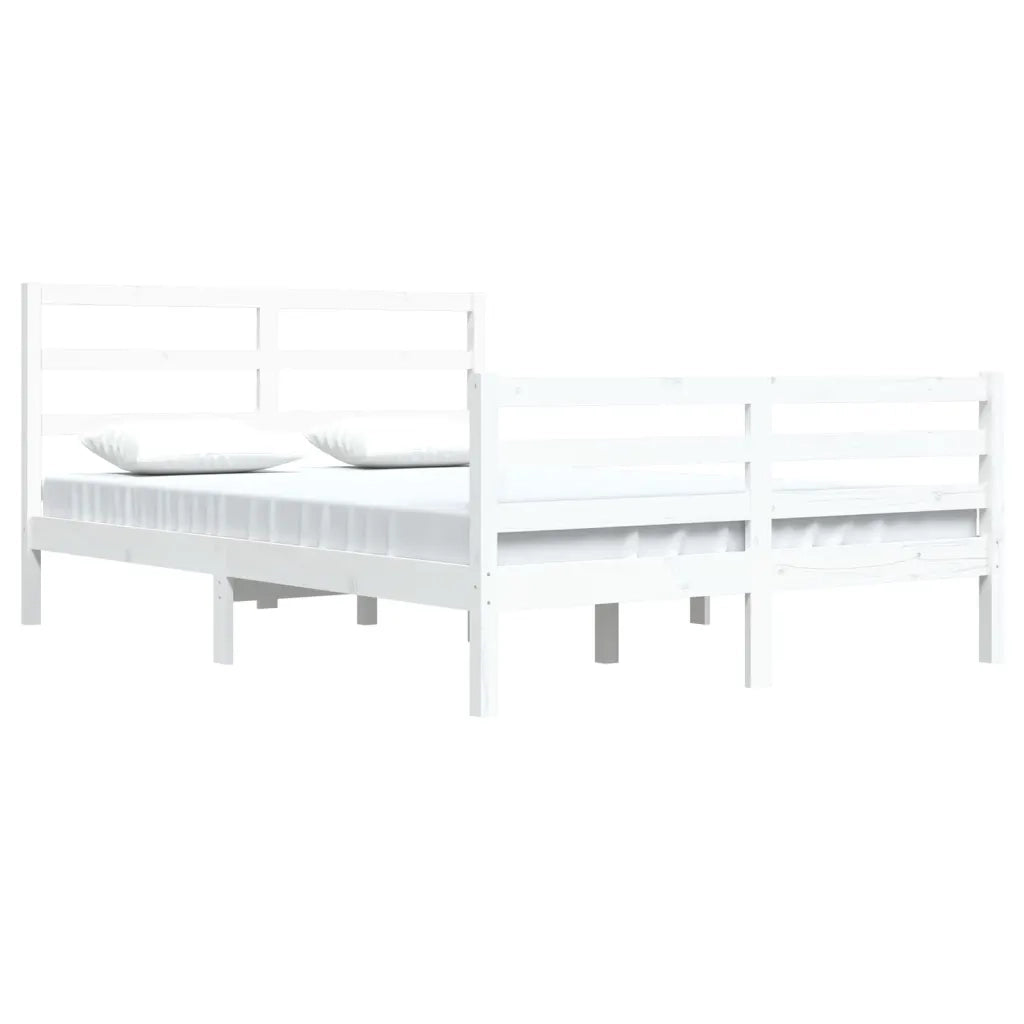 Giroletto-Struttura Letto Bianco in Legno Massello di Pino 160x200 cm 641024