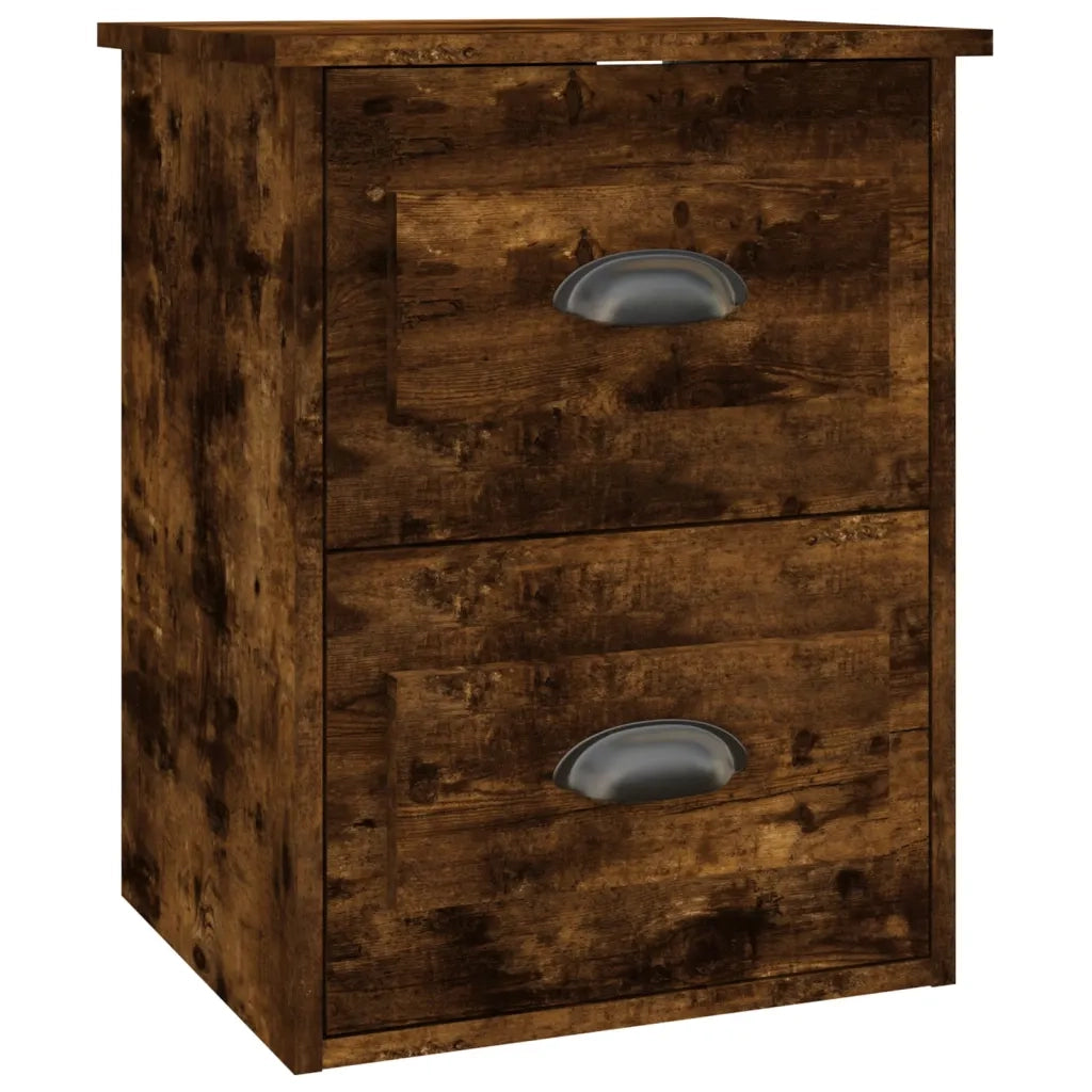 Comodino | Armadio da Notte | Mobiletto da notte a Parete Rovere Fumo 41,5x36x53 cm