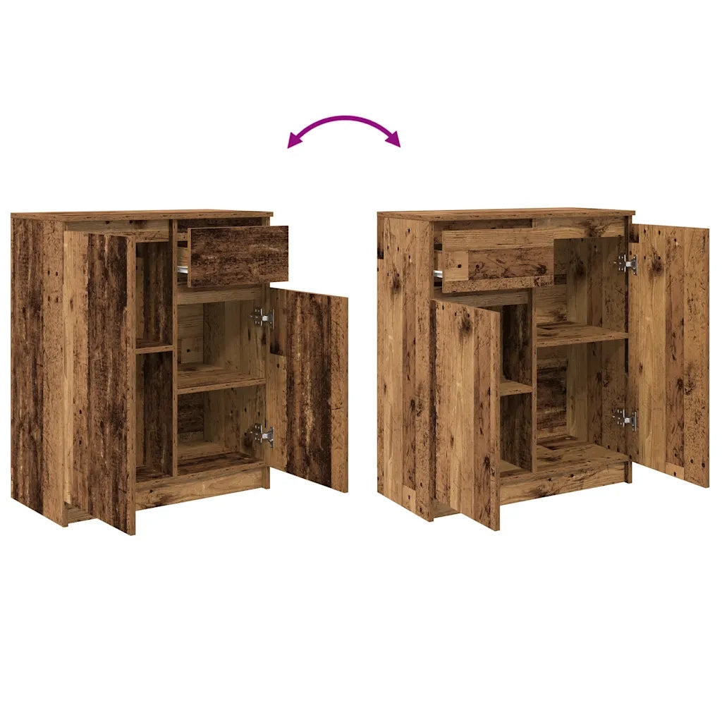 Credenza con Cassetto Legno Antico 71x35x84 cm in Truciolato 861596