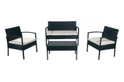 Salotto da giardino in rattan, set di divani da esterno in polyrattan nero mod. Martino RT-M10ZB