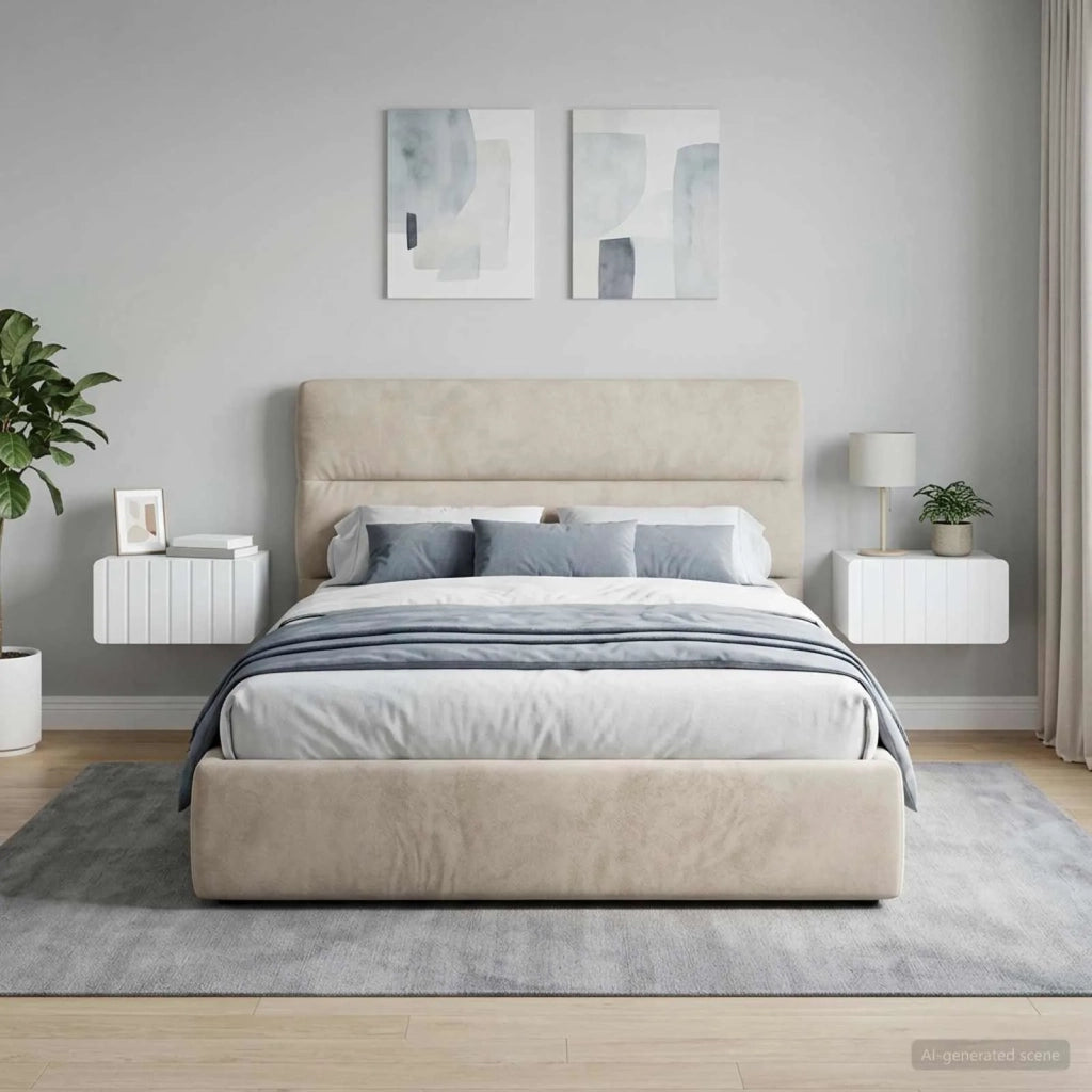 Mobiletto da notte a muro 2 pcs Bianco 49 x 34,5 x 24 cm 898276