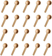 Set di Lepelli in Legno da 20 - Lepelli Mini in Legno - Lepelli da Tavola/Salsa/Raschiano - Utensili da Cucina Sostenibili - Dimensioni 6,8 x 2,5 cm - Adatto per un Utilizzo a Lungo Termine