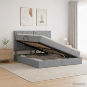 Letto con contenitore LED e materasso Grigio Chiaro 3460011