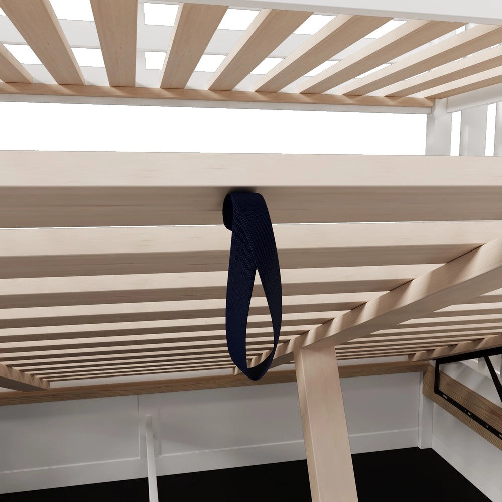 Letto a Castello 90x200 + 140x200 con Contenitore e Scala ¨C Xylo ¨C Bianco