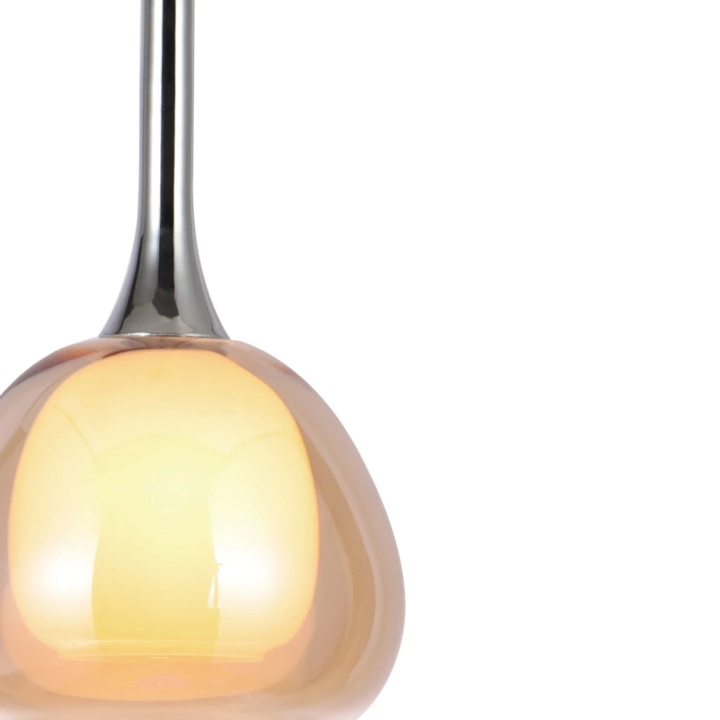 LÚZETE - LAMPADA A SOSPENSIONE 1 LUCE VETRO ESTERNO AMBRA INTERNO BIANCO Ø16,5 NOLINA
