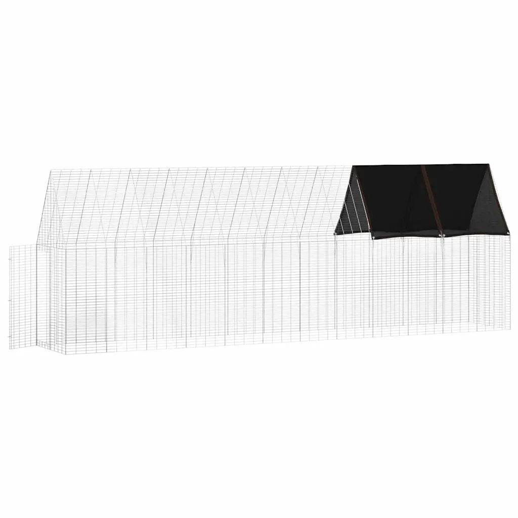 Gabbia per polli 2 pcs Argento 600 x 100 x 210 cm 3394431