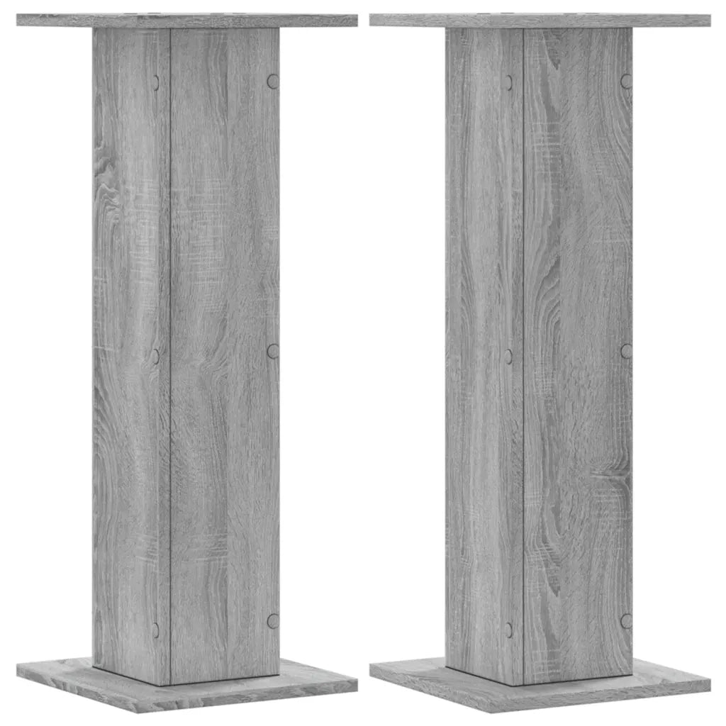 Supporti Altoparlanti 2 pz Grigio 30x30x80 cm in Multistrato