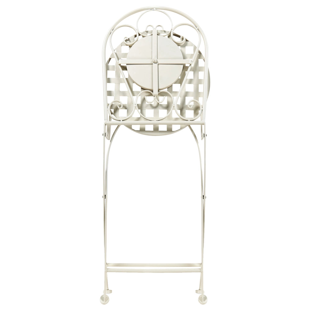 Set da giardino in metallo con tavolo e sedie a mosaico Bianco esterno stile vintage