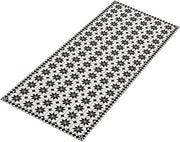 Tappeto in vinile con effetto mosaico, design a scacchi bianchi e neri, 66 x 160 cm, antiscivolo e impermeabile