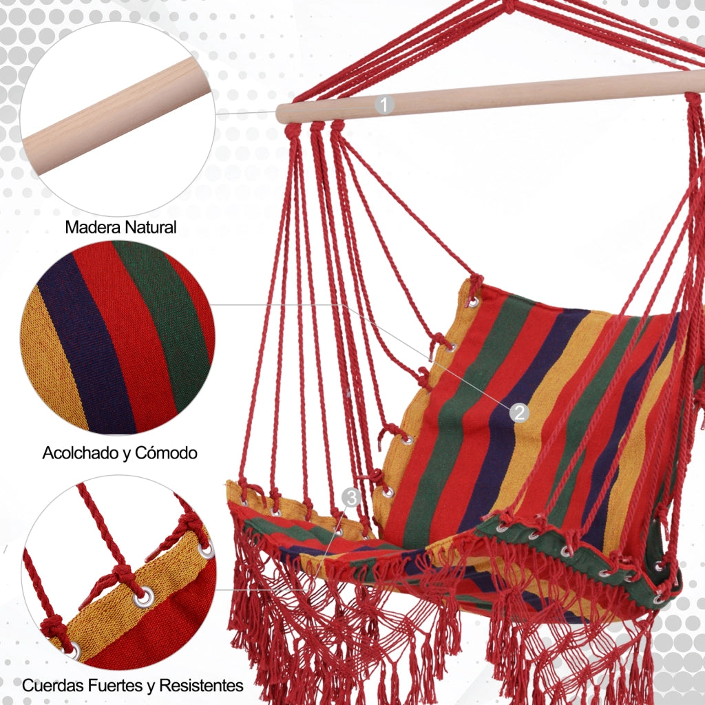 Sedia Amaca Sospesa ¨C Xylo ¨C Tessuto Cotone Poliestere Multicolore 100x60x100 cm Carico 100 kg