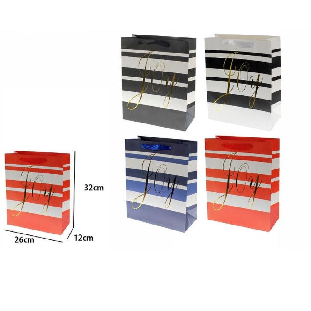 Trade Shop - Set 2pz Buste Busta Da Regalo 32x26x12cm Sacchetto Scritta Joy 69959 Vari Colori -