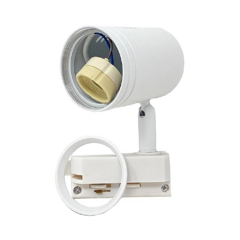 Trade Shop - Porta Faretto Gu10 Per Binario Faro Proiettore Per Soffitto Orientabile P26-gu10 - Bianco