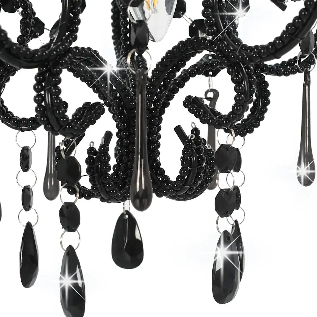 Lampadario con Perle Nero Rotondo E14 CFW1198499