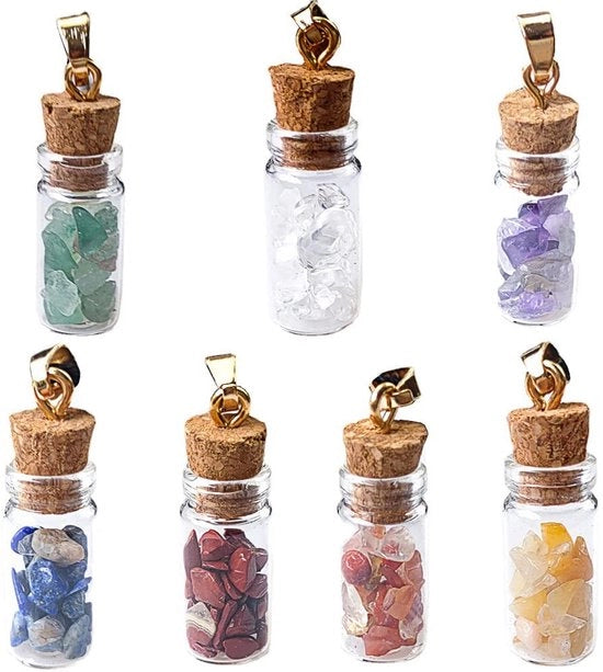 Set di Cristalli di Chakra - 7 pezzi - Pietre di Luce per il Guarigione - Boccie di Speranza - Meditazione e Balzo - Decorazione per la Casa - Cristalli di Guarigione