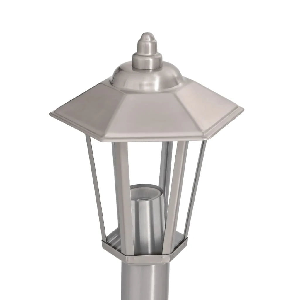 Set di 3 lampade da terra per esterni color argento 120 cm acciaio inox argento 02_0042557
