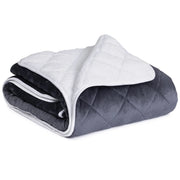 IDMarket - Coperta pesata 150x200 CM CELESTE biface grigio polare e bianco 7 kg
