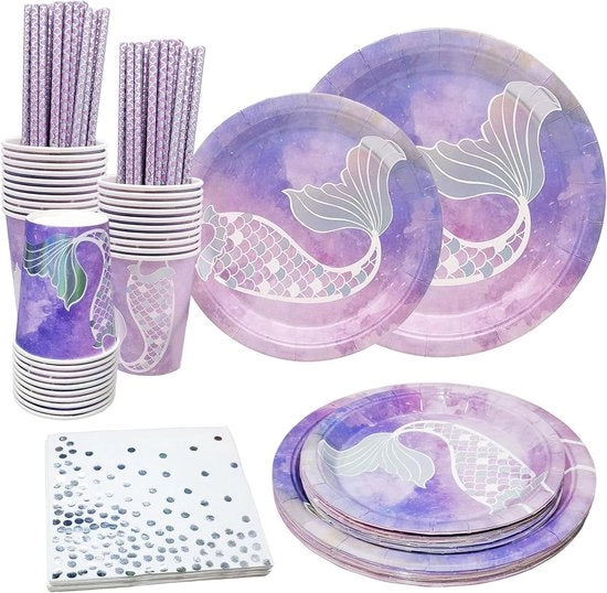 Set di piatti per bambini per feste tematiche, 100 pezzi, 20 ospiti, compleanno bambino, festa tematica, baby shower