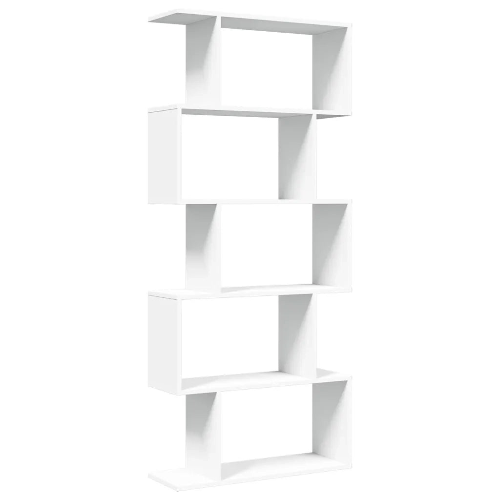 Libreria divisoria per ambienti a 5 ripiani bianca 70x24x161 cm in legno ingegnerizzato 858093