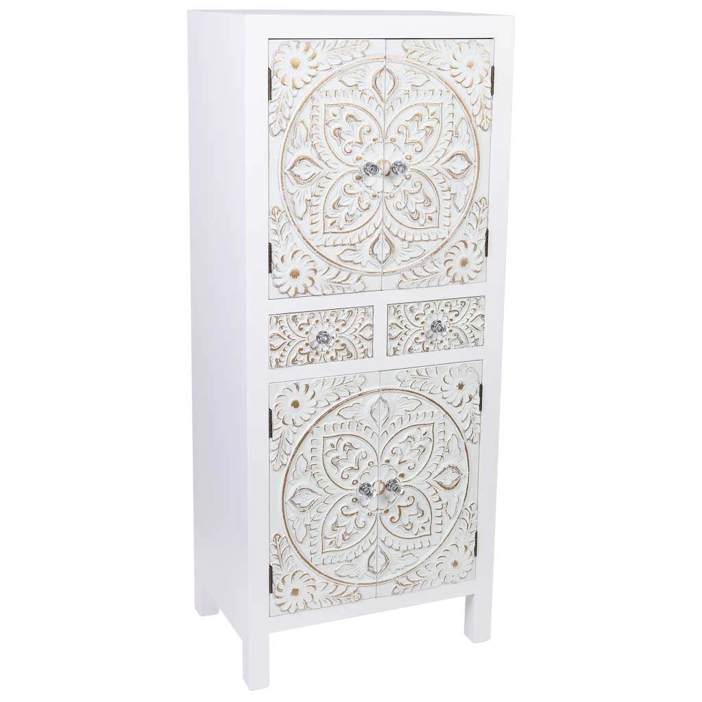 ARMADIO IN LEGNO CON 2 CASSETTI E 4 PORTA 50x34,5x121
