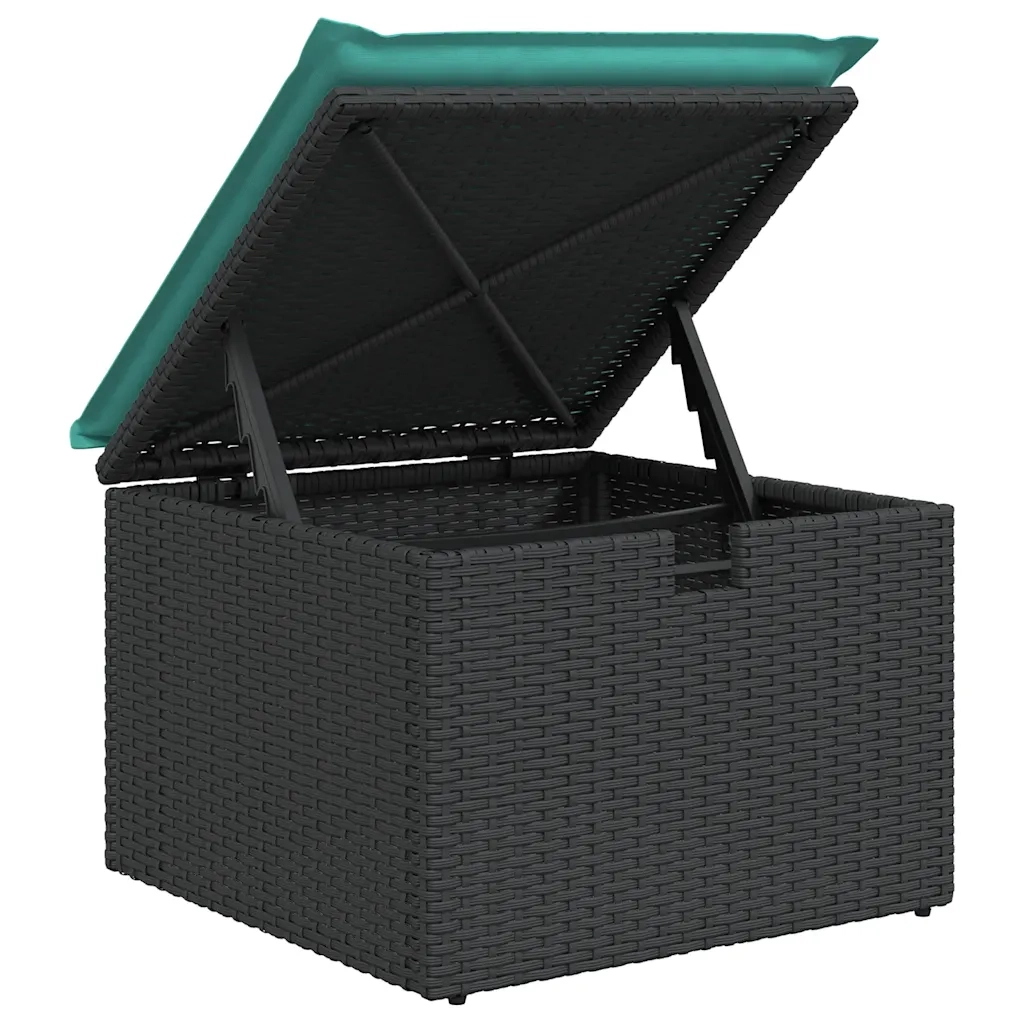 Set Divani da Giardino con Cuscini 7pz Nero Polyrattan Acacia 3327777