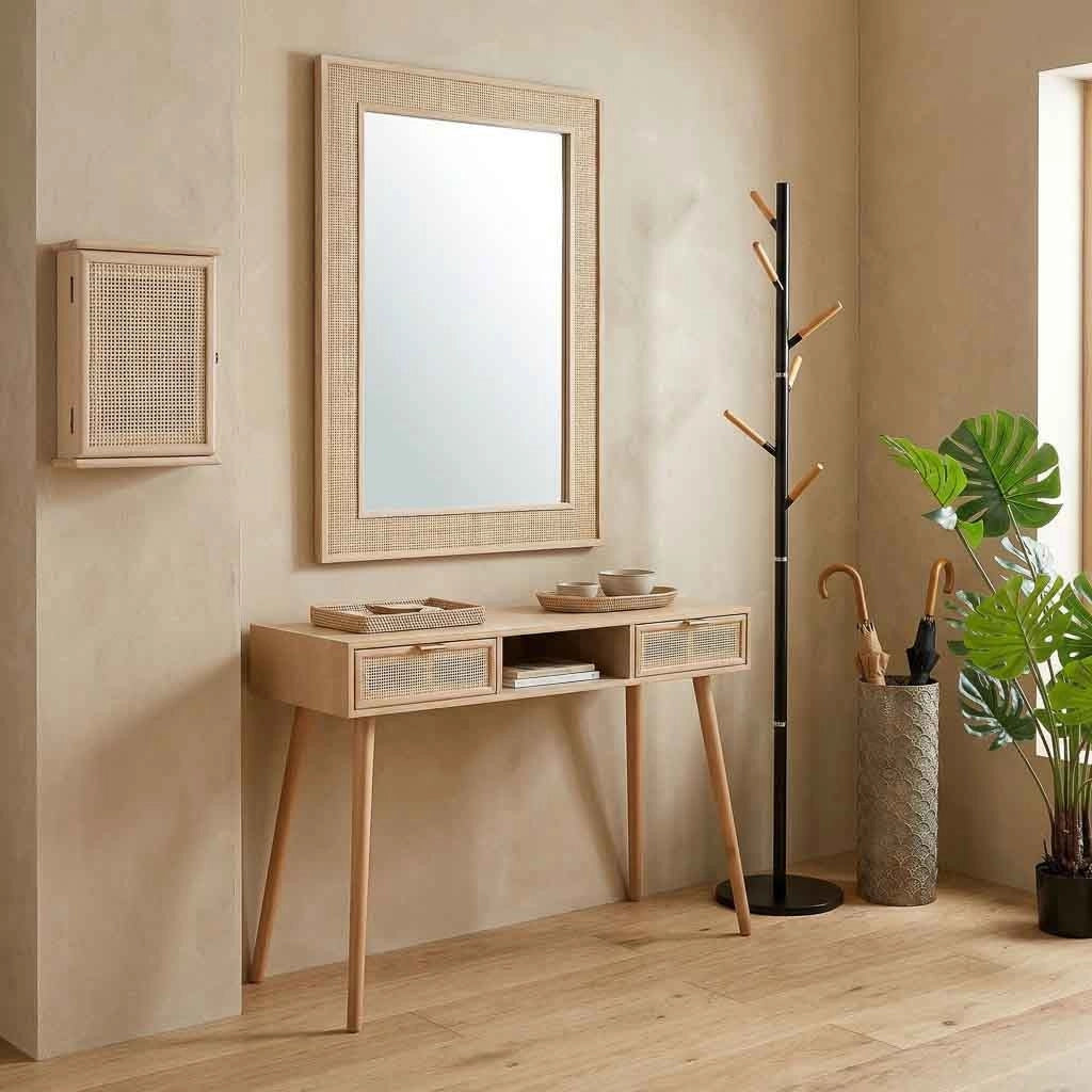Scatola chiavi legno griglia marrone 24x7.5x30h cm