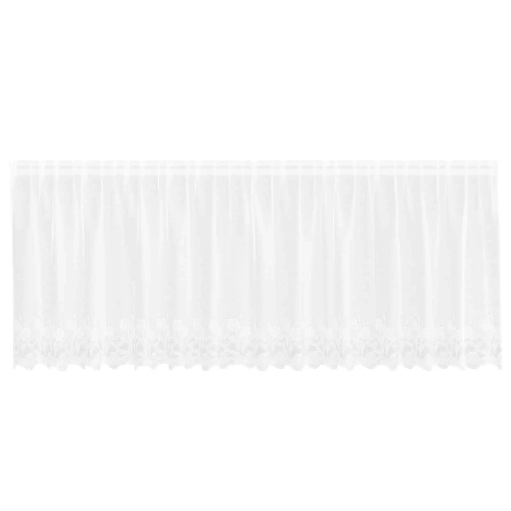 Tenda in Pizzo con tende Bianco 120 x 400 cm Poliestere 4107906