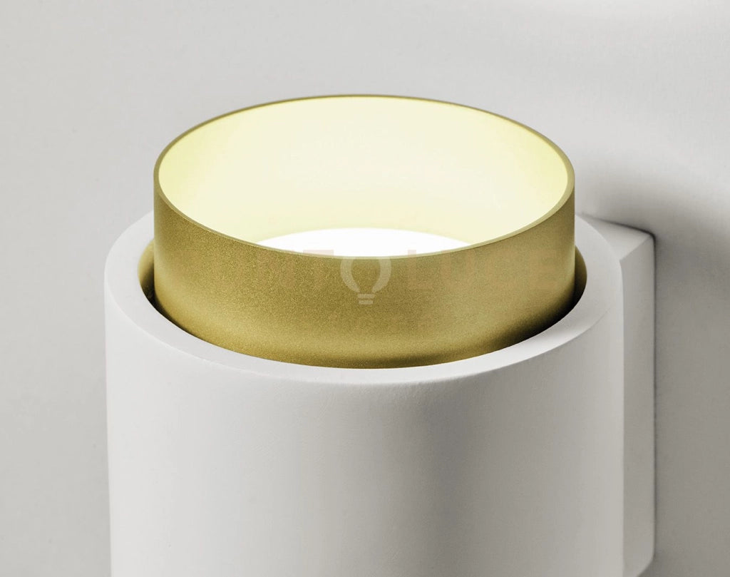 SYME applique da Parete 2 luci attacco GX53 Tonda ottone in gesso e alluminio 146cm