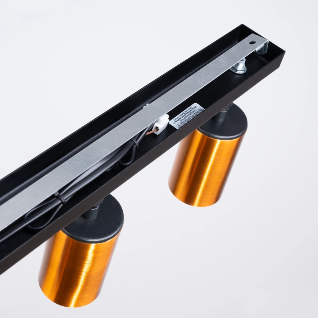 Lampada tubolare in acciaio a LED Winx Bittersweet Shimmer a 3 luci GU10, nero rame