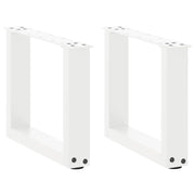 Set di 2 gambe per tavolino da caffè moderne e funzionali a forma di U 30 x 30 cm con piedini livellatori acciaio bianco 02_0057369