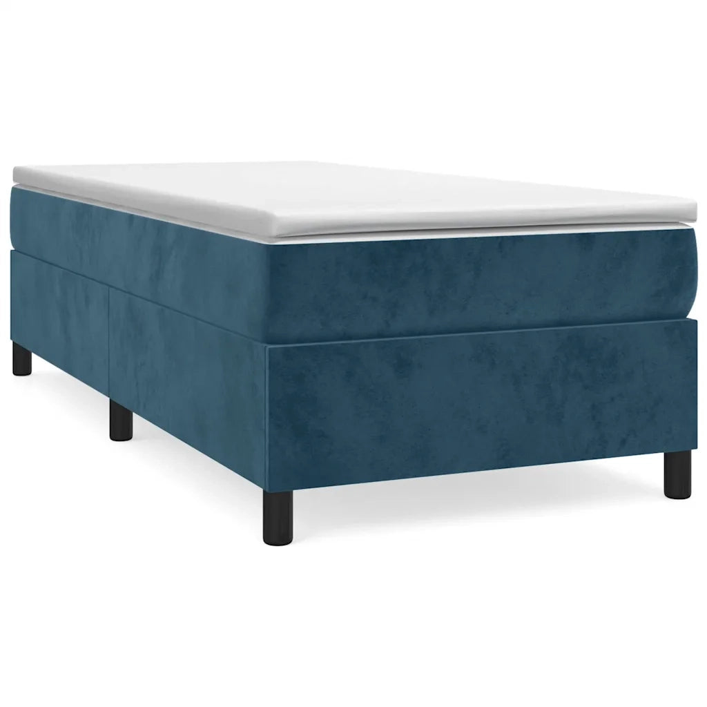 Struttura Letto a Rete a Molle-Giroletto Blu Scuro 80x200 cm in Velluto 290996