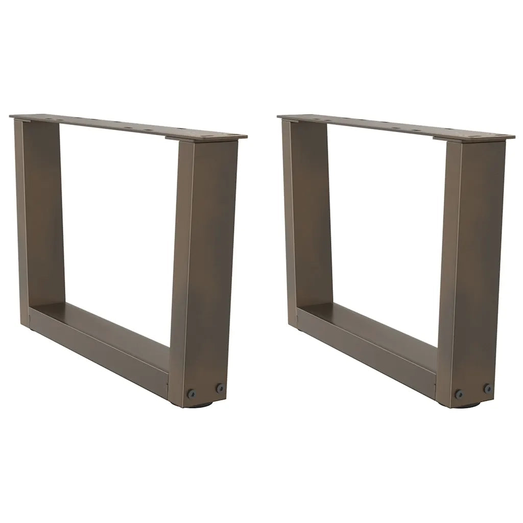 Gambe per Tavolino da CaffÃ¨ a Forma di V 2 pz Acciaio Naturale 50x(30-31,3) cm Acciaio