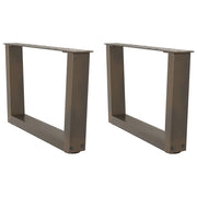 Gambe per Tavolino da CaffÃ¨ a Forma di V 2 pz Acciaio Naturale 50x(30-31,3) cm Acciaio