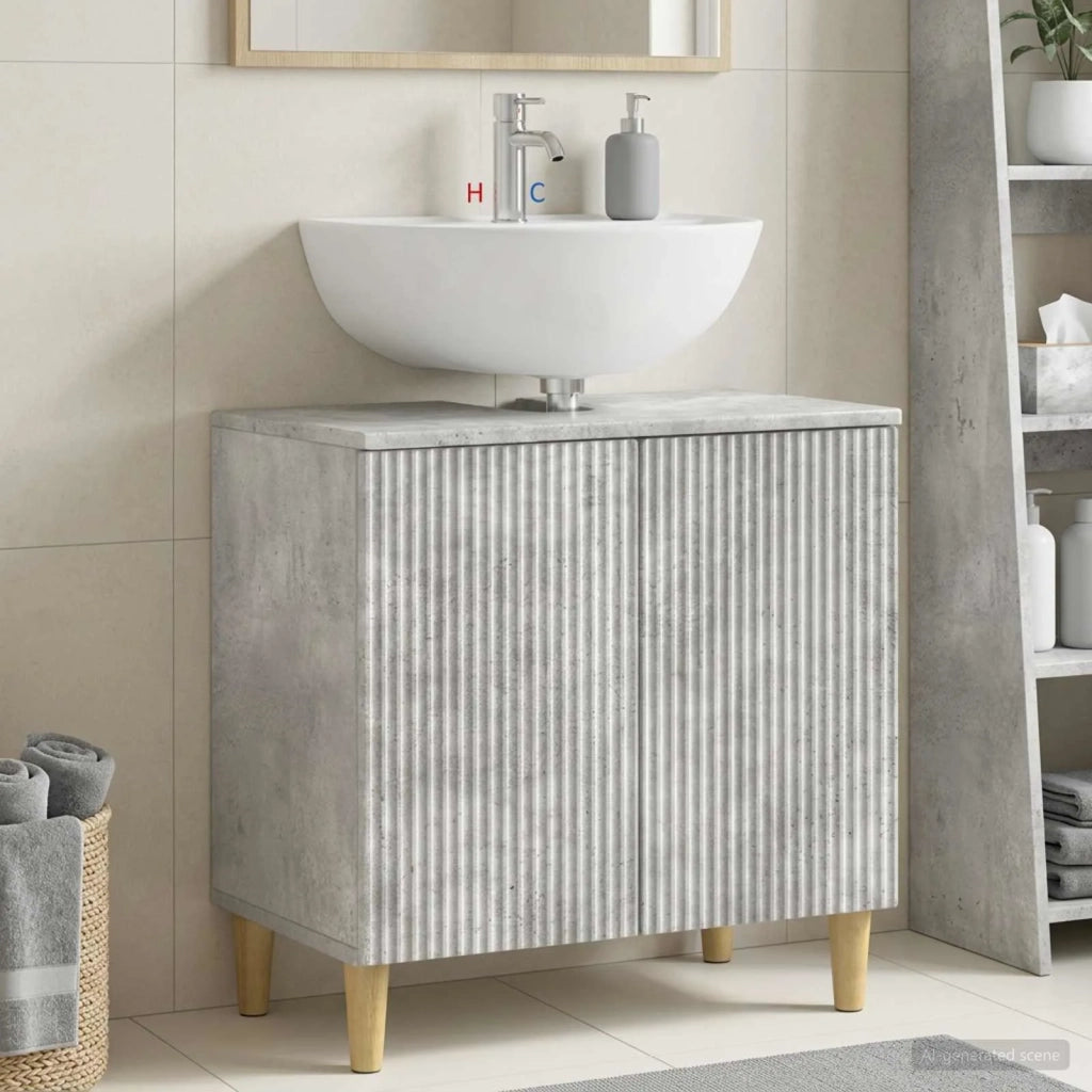 Armadio per Lavabo da Bagno ARNHEM Grigio Cemento 896568