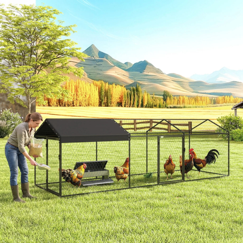 Recinzione per Galline Esterno ¨C zephmum ¨C Acero, Nero, 3x1x1m