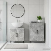 Set di Armadi da Bagno da 2 Pezzi HAARLEM Grigio Cemento 3417615