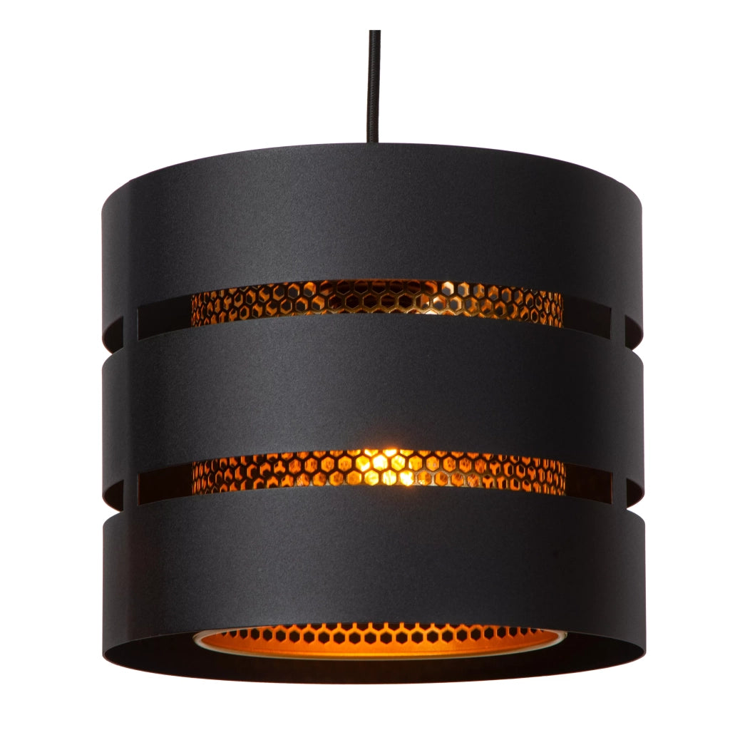 Lampada sospesa tripla moderna nero/oro Lucide Rosas 3xE27