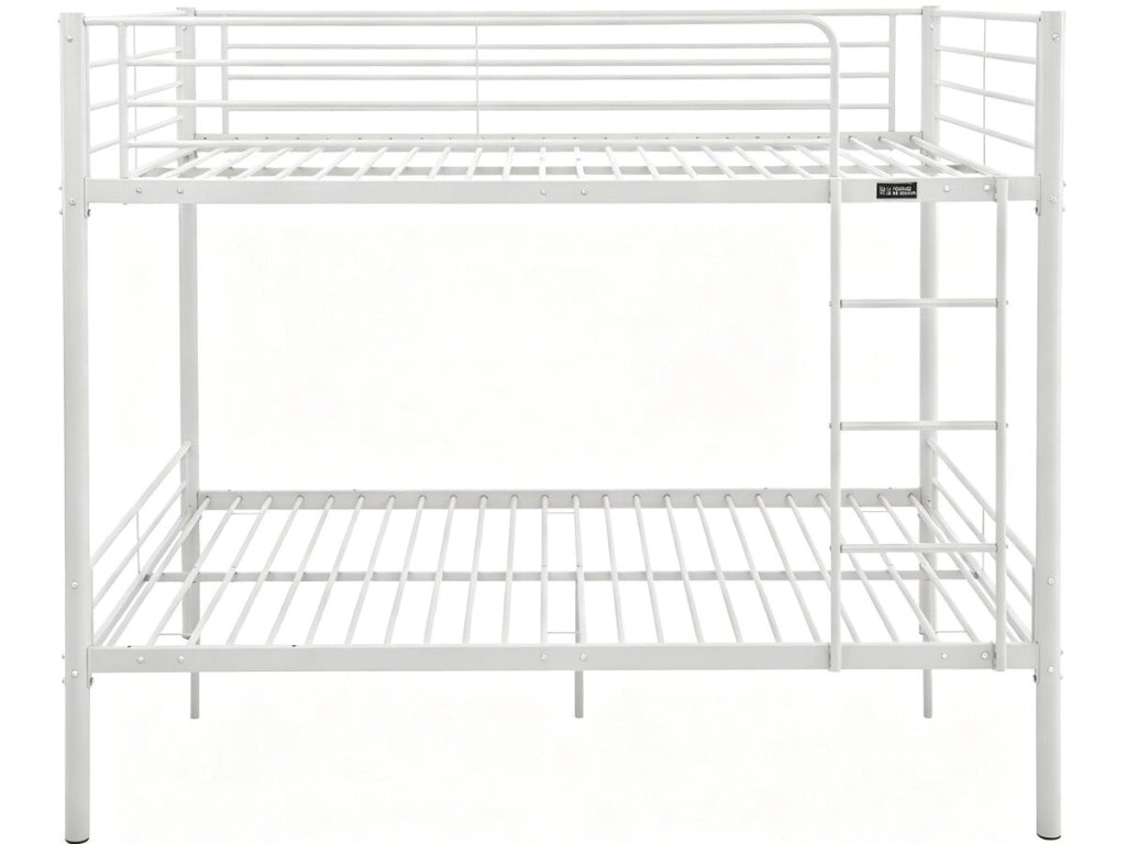 Letto a castello matrimoniale "Adam" con rete a molle - 140 x 190 cm - Bianco