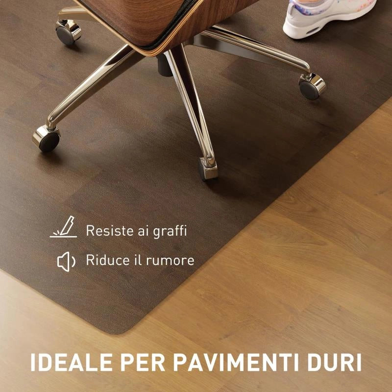 TAPPETINO SALVAPAVIMENTO 120X90 CM IN PLASTICA NERA TRASPARENTE PER SEDIA DA UFFICIO
