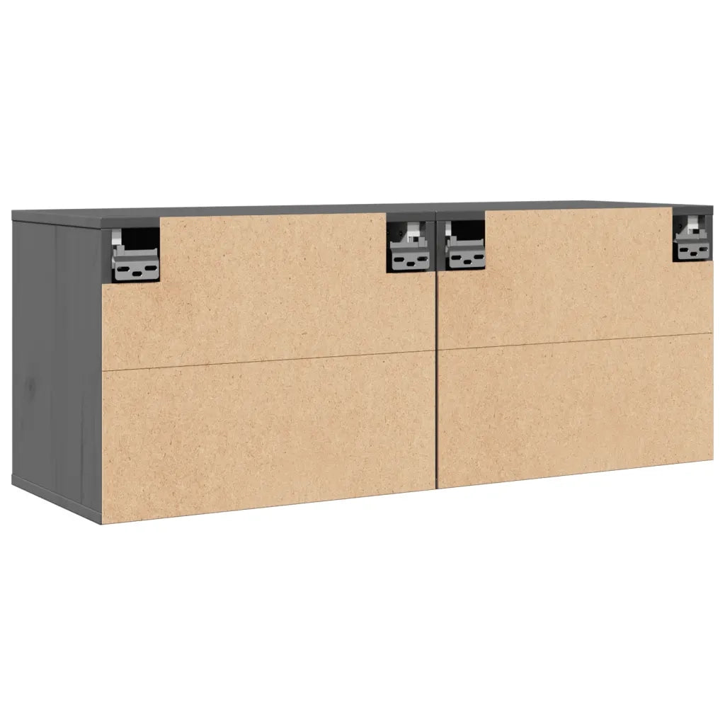 Pensili Grigi 2 pz 45x30x35 cm in Legno Massello di Pino 813440