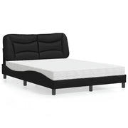 Letto con Materasso Hvar Nero 140x200 cm in Similpelle 3208724
