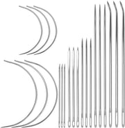 Lederi Set di Aghi a 21 pezzi - Aghi per Pelle - Aghi da Sarto - Kit di Manutenzione Manuale - Adatto per Pelle e Tenda - Acciaio Manganeso - Set di Aghi da Sarto