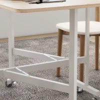 Tavolo Pieghevole Moderno a 2 Ribalte con Rotelle in MDF e Acciaio, 120x80x73cm, Marrone