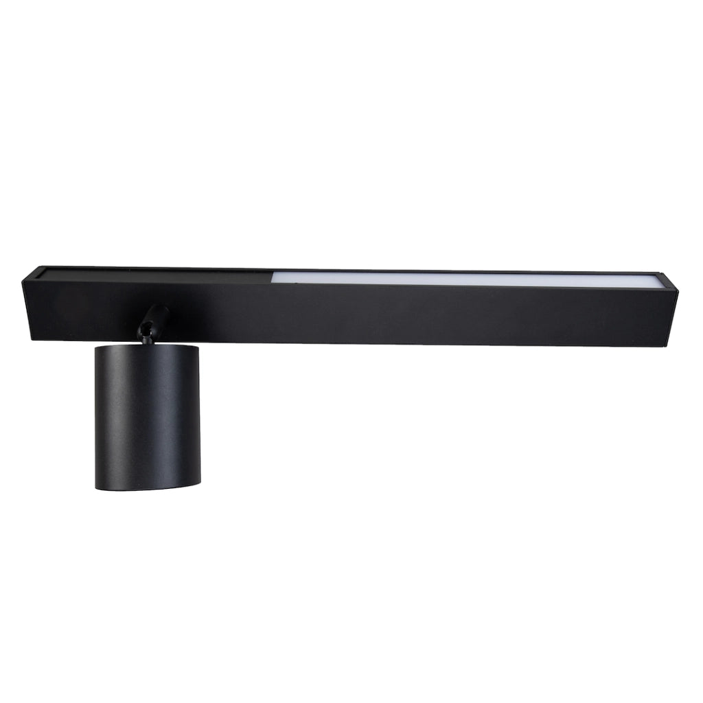 Applique Magnet nera sinistra LED 5W+GU10 lettura Milagro