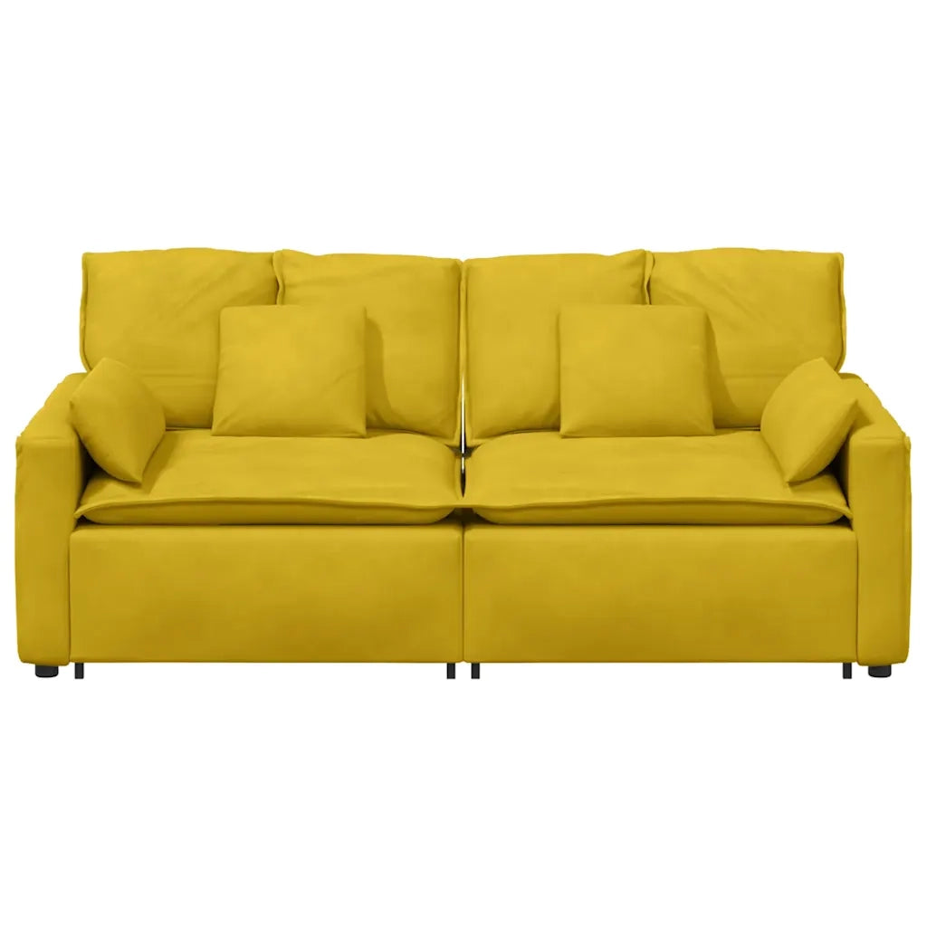 Divano Modulare con Cuscini Giallo