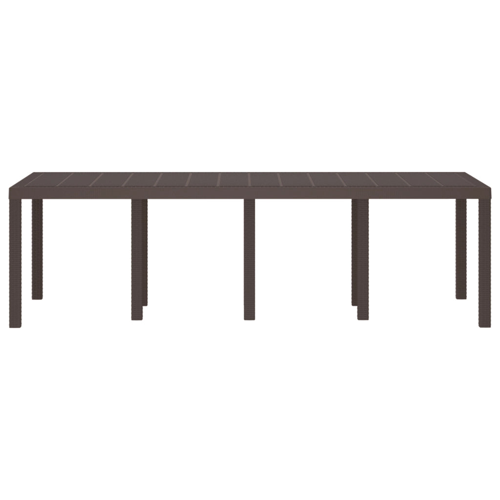 Tavolo da Giardino  Marrone 250x100x73 cm Poly Rattan