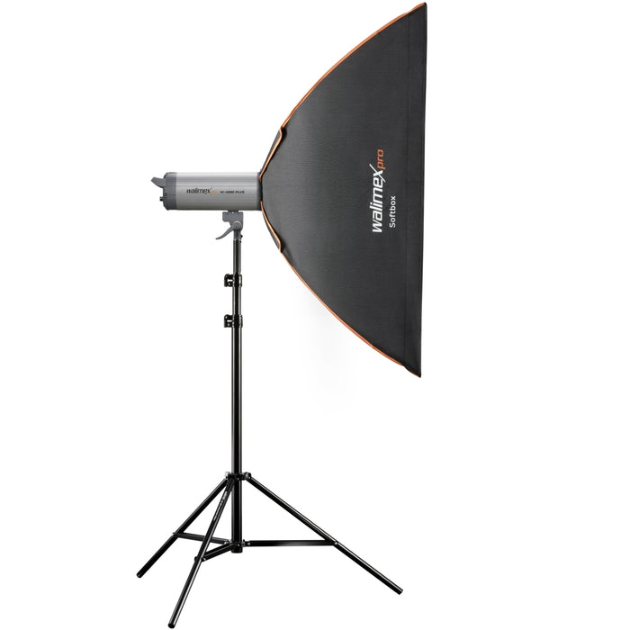 PLUS Orange Softbox 80x120cm, girevole a 360°, Sagomatore di luce per foto e video, incluso diffusore griglia maschere adattatore Aurora/Bowens, per studio fotografico